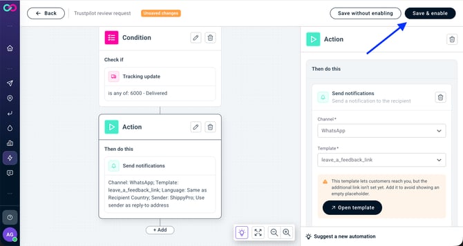Notifications_Save and enable workflow
