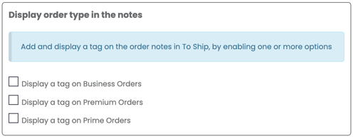 order type in notes