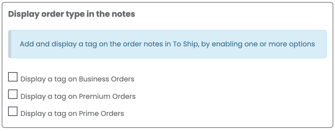 order type in notes