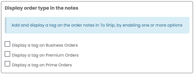 order type in notes