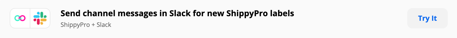 Send channel messages in Slack for new ShippyPro Labels 