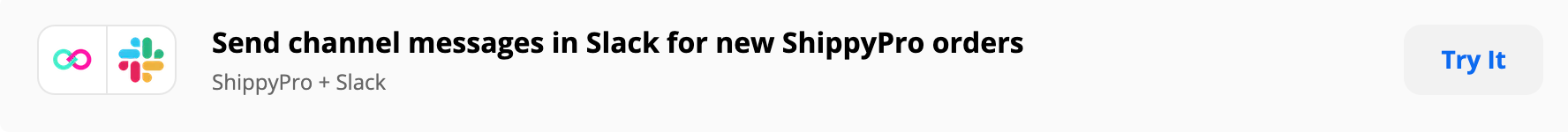 Send channel messages in Slack for new ShippyPro Orders